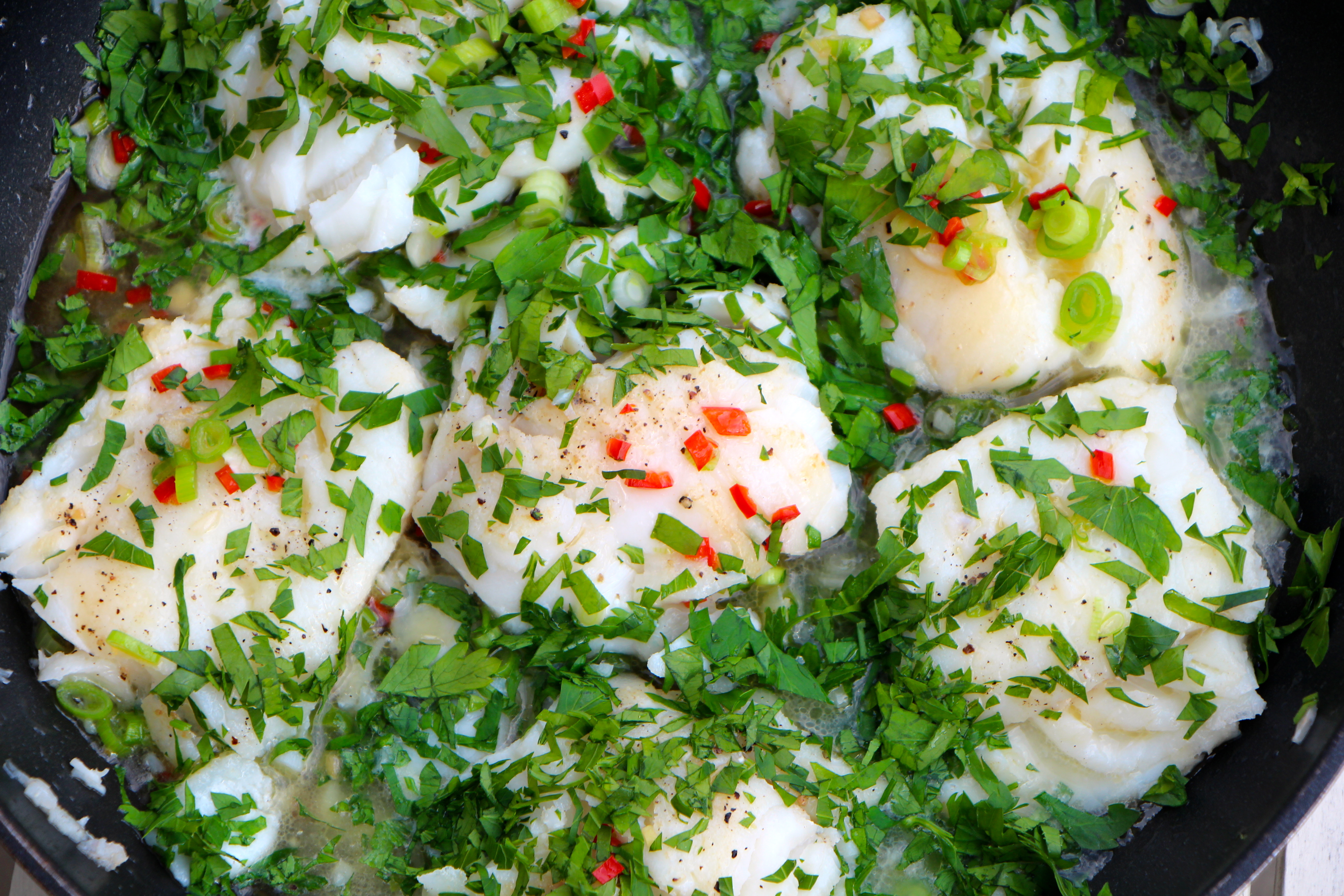 Fast Roasted Hake with Parsley, Oregano, Chilli and Lime
